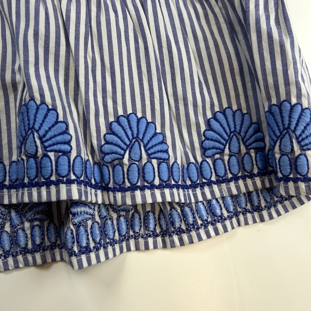 Vineyard Vines Sarah Striped Embroidered Swing Peplum Top S Blue White Lined‎ - Picture 9 of 9